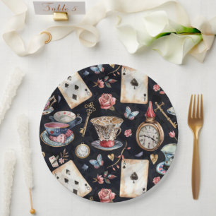Wonderland Alice Pattern Paper Plate