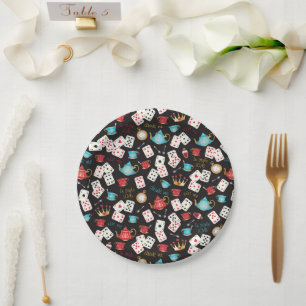 Wonderland Alice Pattern Paper Plate