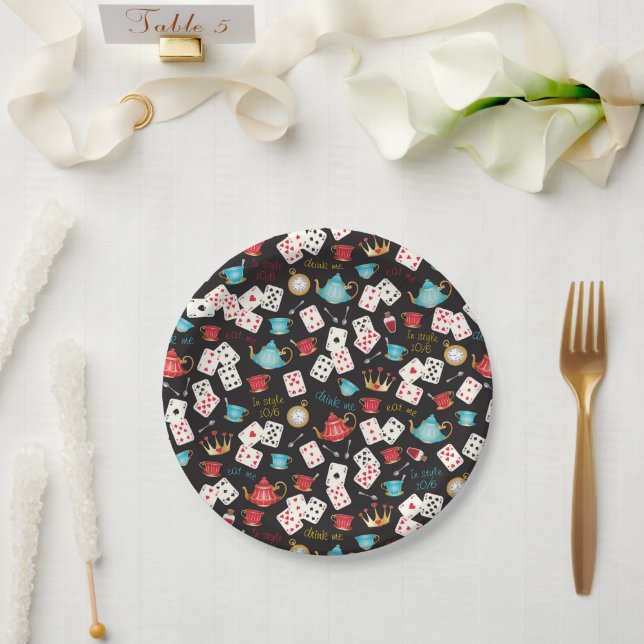 Wonderland Alice Pattern  Paper Plate (Wedding)