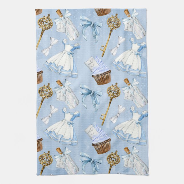 Wonderland Alice Pattern Tea Towel (Vertical)