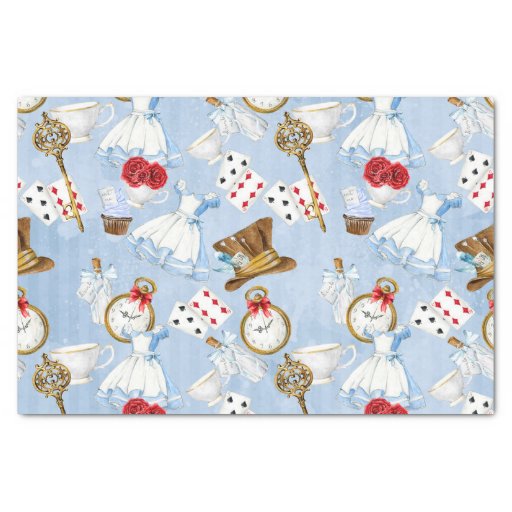 Image of Wonderland Alice Pattern Tissue Paper