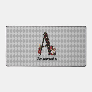 Wonderland Alice & Queen of Hearts Letter A   Desk Mat
