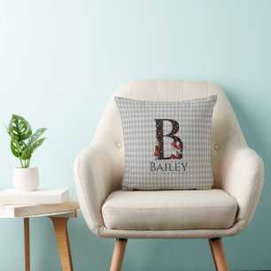 Wonderland Alice & Queen of Hearts Letter B  Cushion
