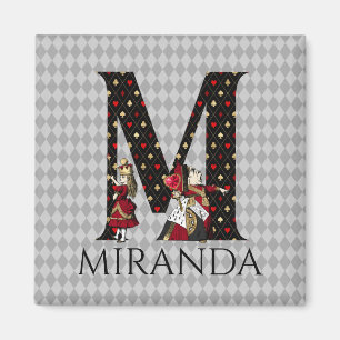 Wonderland Alice & Queen of Hearts Letter M  Magnet