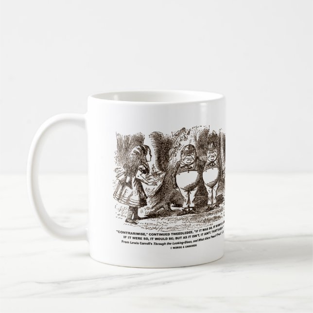 Wonderland Alice Tweedledum Tweedledee Logic Qte Coffee Mug (Left)