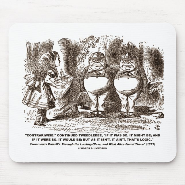 Wonderland Alice Tweedledum Tweedledee Logic Qte Mouse Mat (Front)