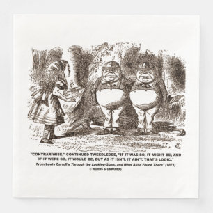 Wonderland Alice Tweedledum Tweedledee Logic Qte Napkin