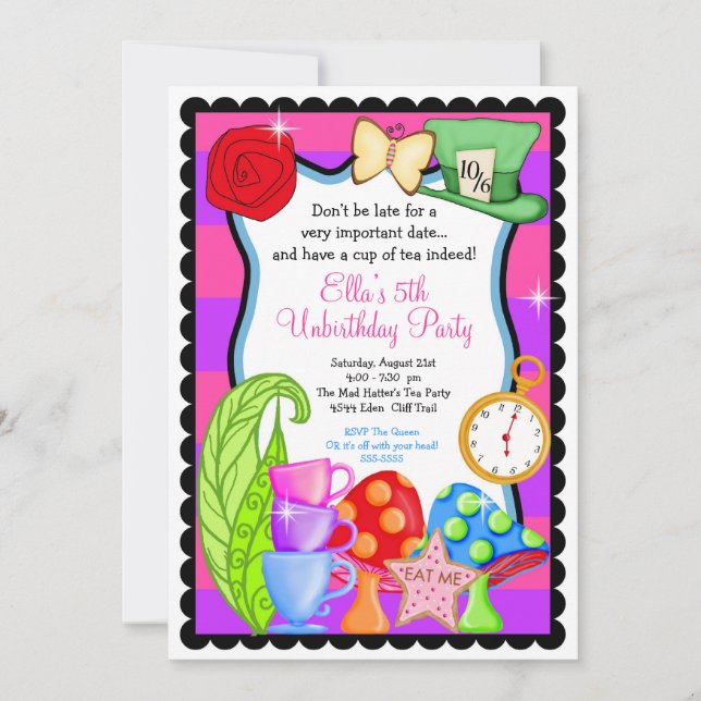 Wonderland  Birthday  Party Invitation (Front)