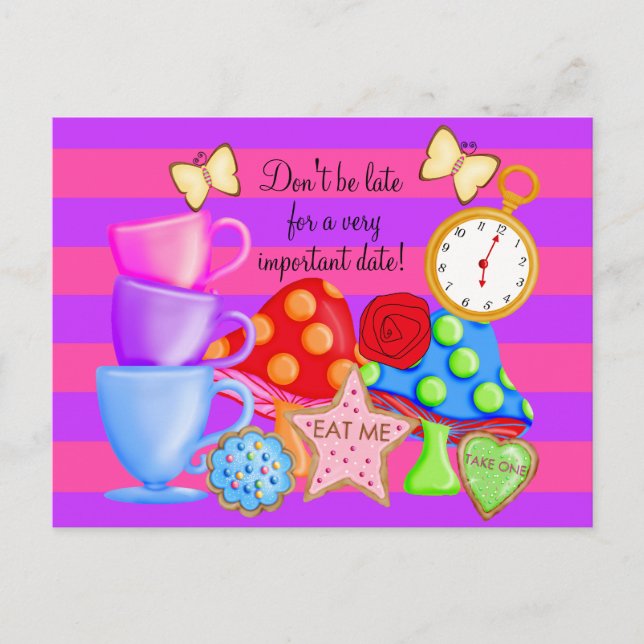 Wonderland Birthday Postcard (Front)