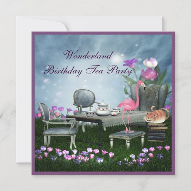 Wonderland Birthday Tea Party Invitation (Front)