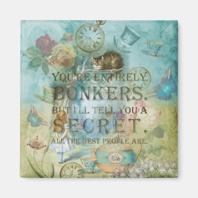 Wonderland - bonkers Quote -  Alice In Wonderland Magnet (Front)