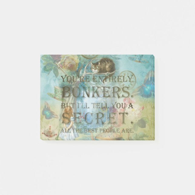 Wonderland - bonkers Quote -  Alice In Wonderland Post-it Notes (Front)