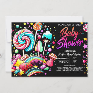Wonderland Candy Baby Shower Invitation