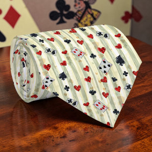 Wonderland Cards Pattern Necktie Tie