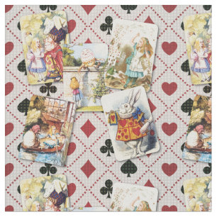 Wonderland Cards with Alice and her magical friend Fabric
