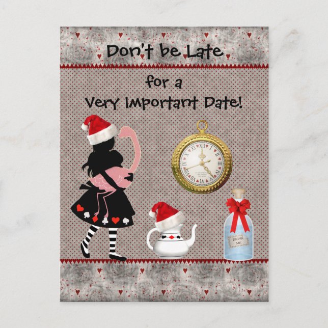 Wonderland Christmas Save the Date Baby Shower Announcement Postcard (Front)