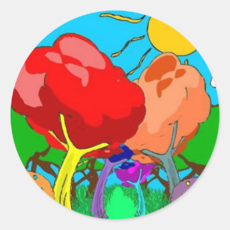 wonderland classic round sticker