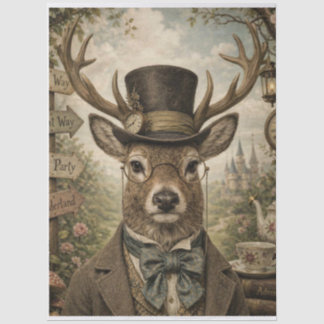 Wonderland Deer Steampunk Tissue Paper