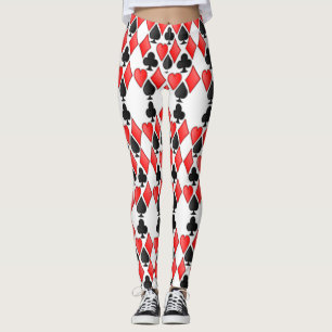 Wonderland Diamond Spade Heart and Club Print Leggings