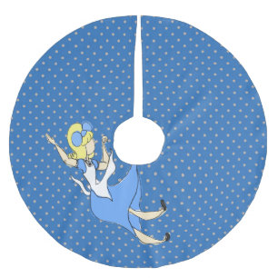 Wonderland Falling Alice Sketchy Pattern Brushed Polyester Tree Skirt