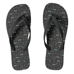 Wonderland Geometric Night Pattern Flip Flops