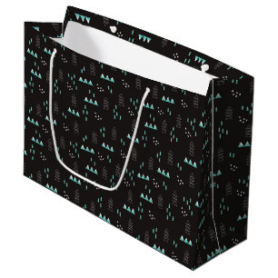 Wonderland Geometric Night Pattern Large Gift Bag