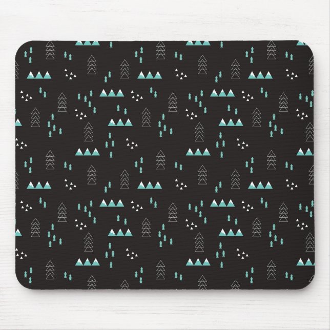 Wonderland Geometric Night Pattern Mouse Mat (Front)