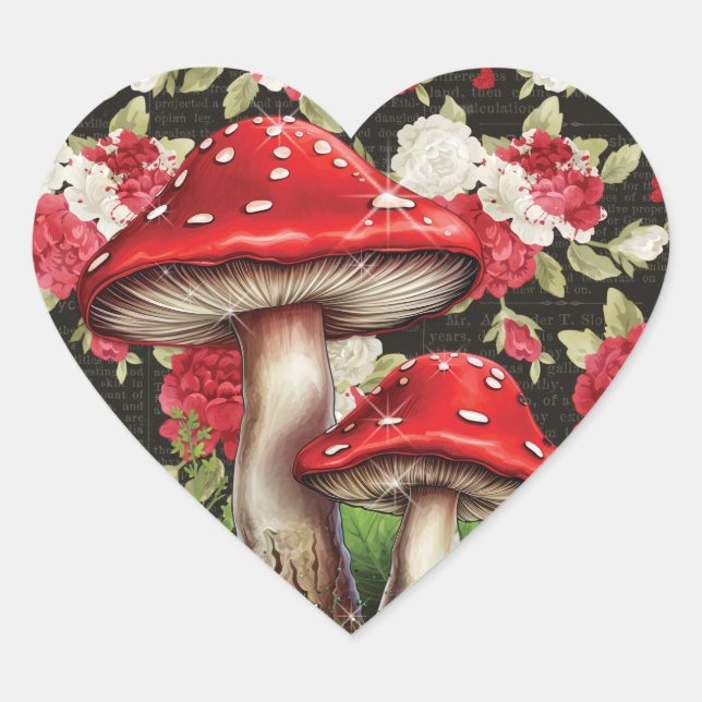 Wonderland Heart Stickers (Front)