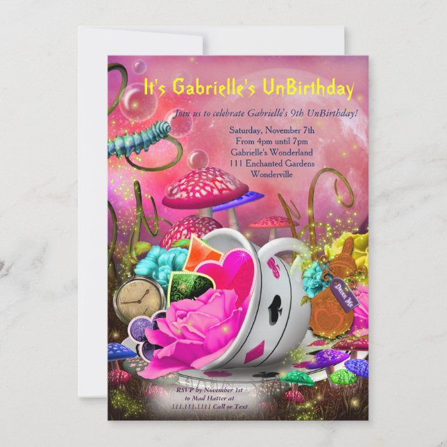 Wonderland Invitations, Wonderland Party Invitation (Front)