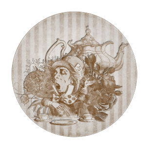 Wonderland Mad Hatter Collage Cutting Board