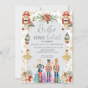 Wonderland Nutcracker Snowflake Birthday Invitation