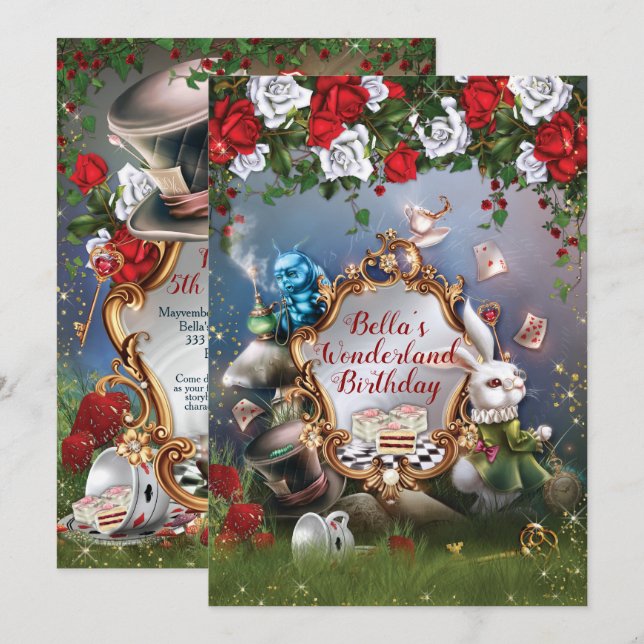 Wonderland Party Invitation (Front/Back)