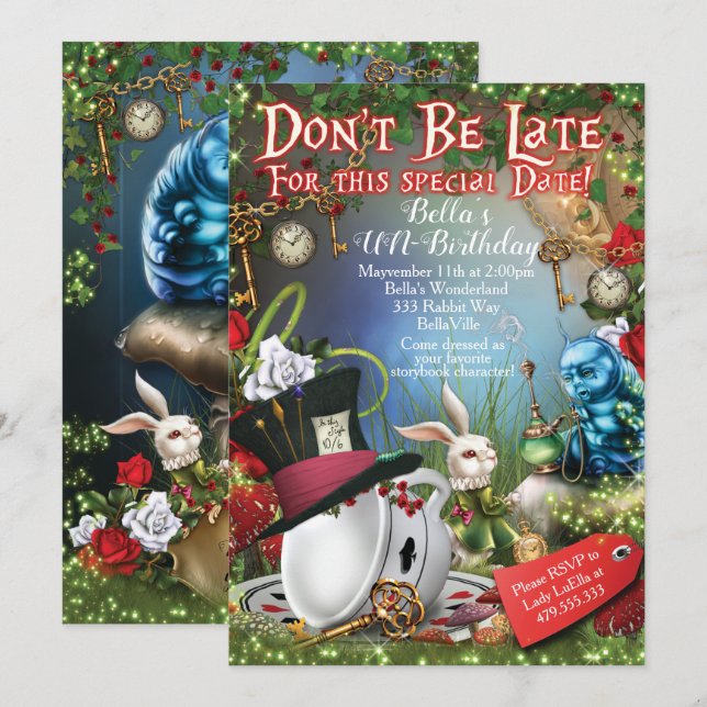 Wonderland Party Invitation (Front/Back)