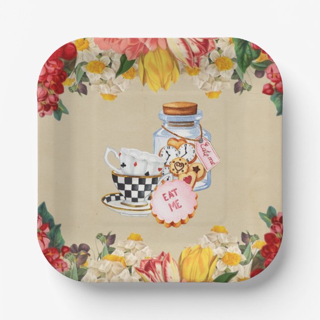 Wonderland Party Paper Plates (Front)