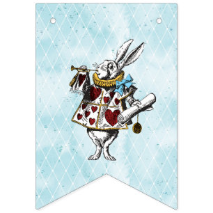 Wonderland Rabbit Happy Birthday Bunting