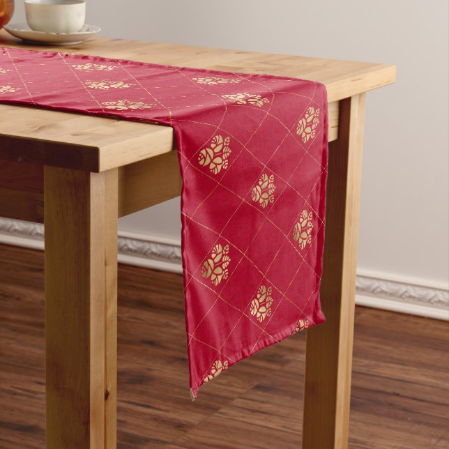 Wonderland Red Queen Alice Red Heart  Short Table Runner (In Situ)