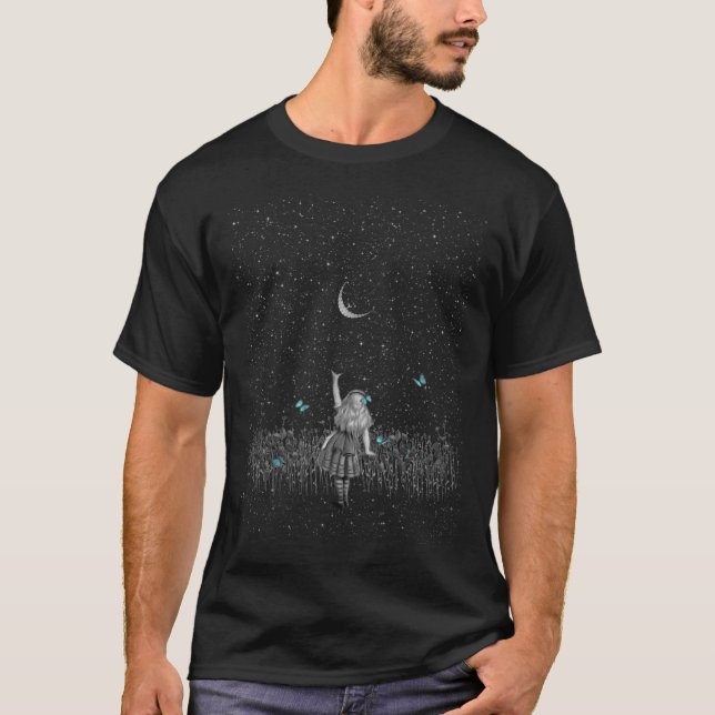 Wonderland Smiling Starry Night - Alice In Wonderl T-Shirt (Front)