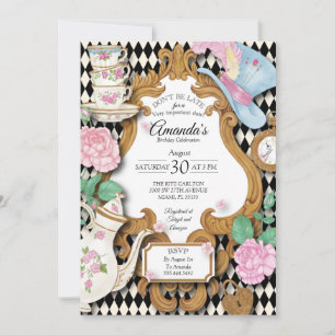Wonderland Tea Party Birthday Invitation