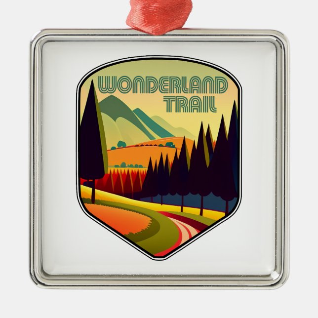 Wonderland Trail Colours Metal Tree Decoration (Front)