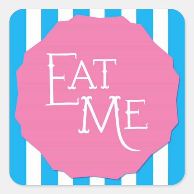 Wonderland Whimsical Mad Tea Party EAT ME Sticker (Front)
