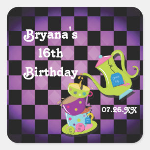 Wonderland Whimsical Mad Tea Party Sticker