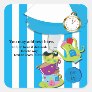 Wonderland Whimsical Tea Cups Party Sticker