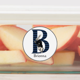 Wonderland White Rabbit Letter B  Labels