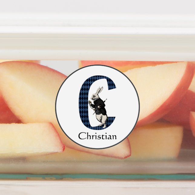 Wonderland White Rabbit Letter C Labels (Affixed)