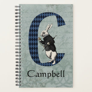 Wonderland White Rabbit Letter C  Planner