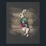 Wonderland White Rabbit Mint Faux Canvas Print<br><div class="desc">Mint & burgundy tinted version of original vintage White Rabbit illustrations from Alice in Wonderland on  distressed wood background</div>
