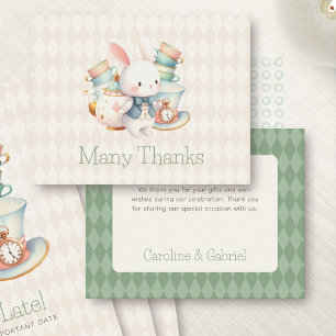 Wonderland White Rabbit Thank You Card