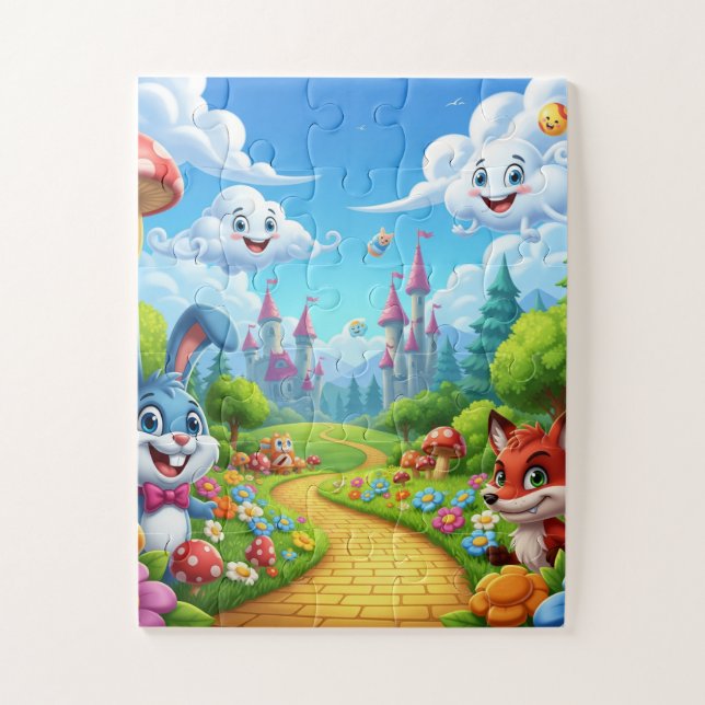 Wonderland With Mr Buuny & Mrs Fox Jigsaw Puzzle (Vertical)