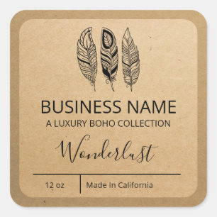 Wonderlust Boho Kraft Paper Soap Bar Labels
