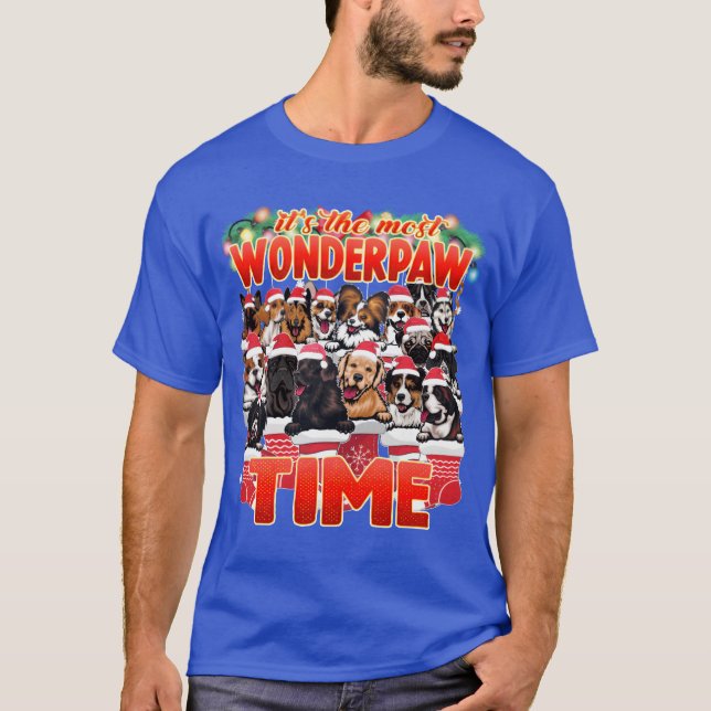 Wonderpawime Cute Cuddly Dogs Christmas T-Shirt (Front)